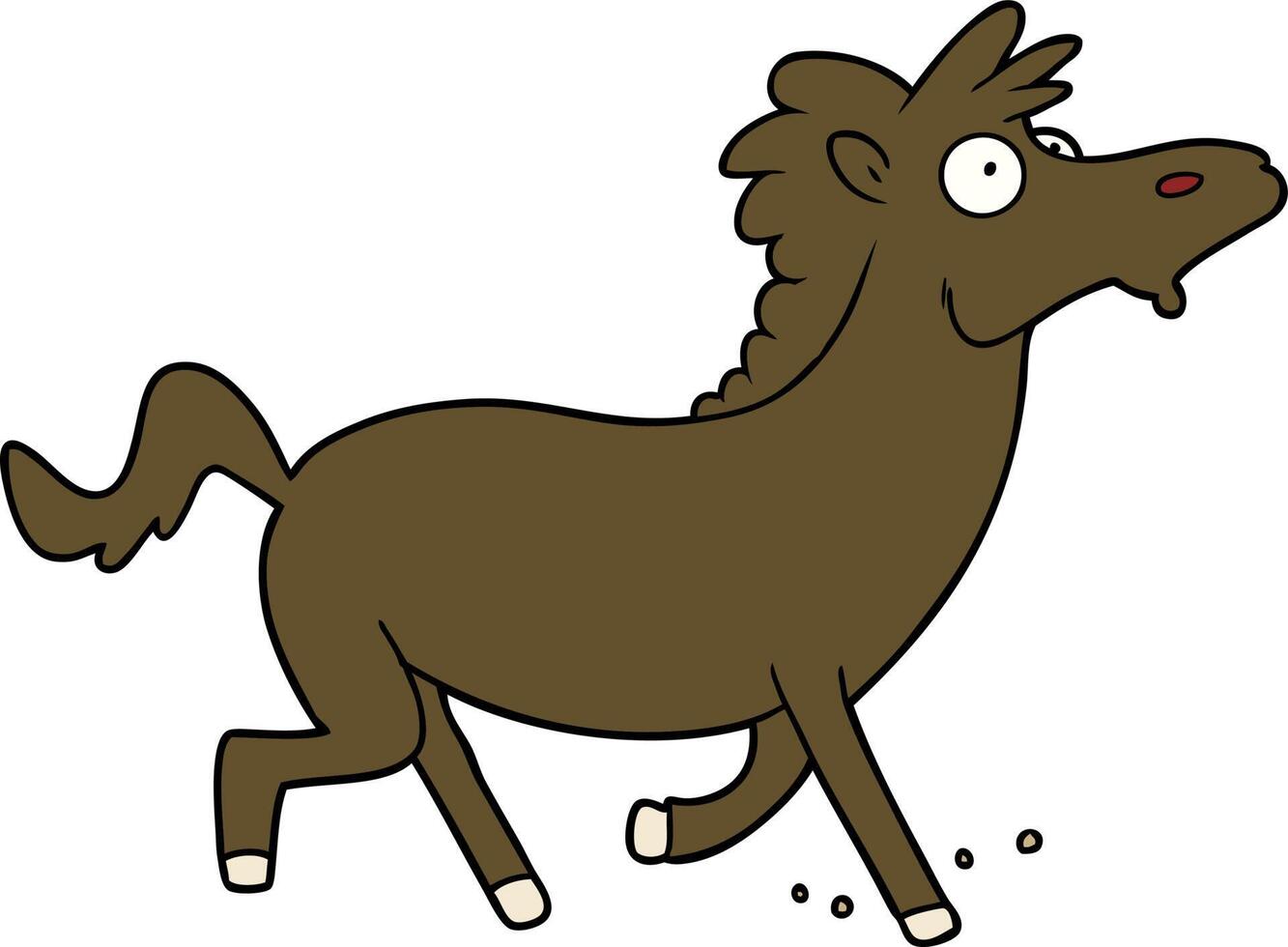 cartoon running horse vector