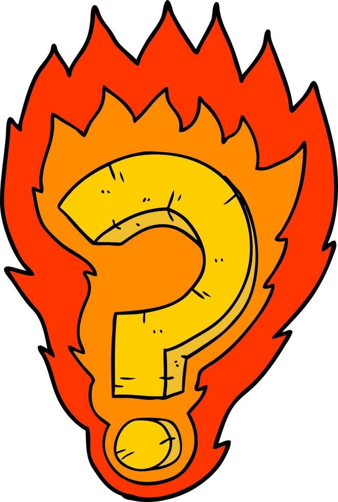 cartoon flaming question mark vector