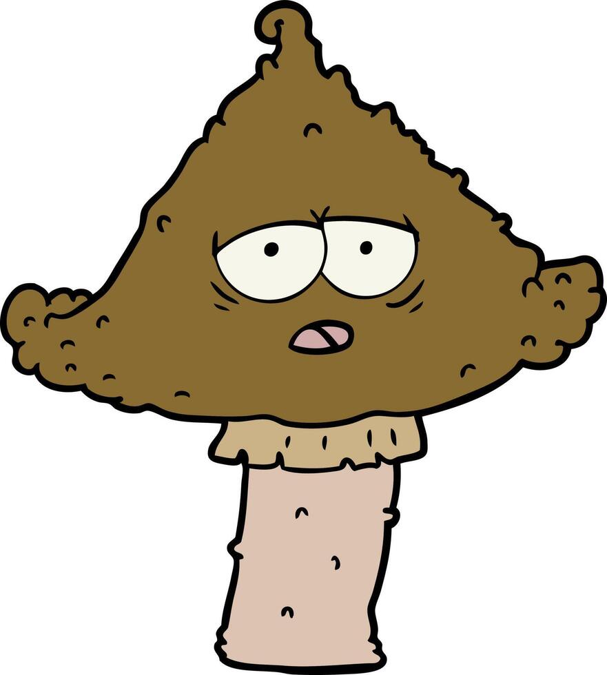 cartoon mushroom with face vector