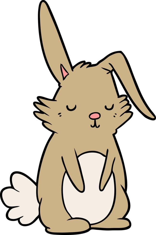 cartoon sleepy rabbit vector
