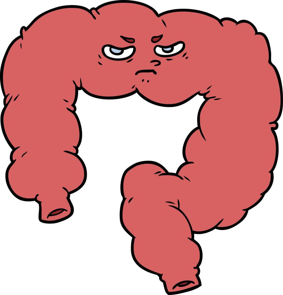 cartoon angry colon vector