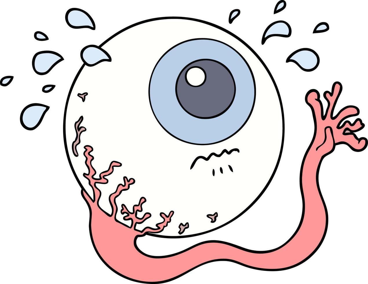 cartoon eyeball crying vector