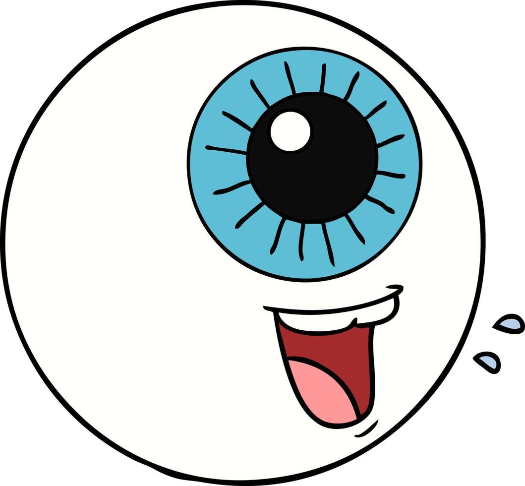 globo ocular de dibujos animados riendo vector
