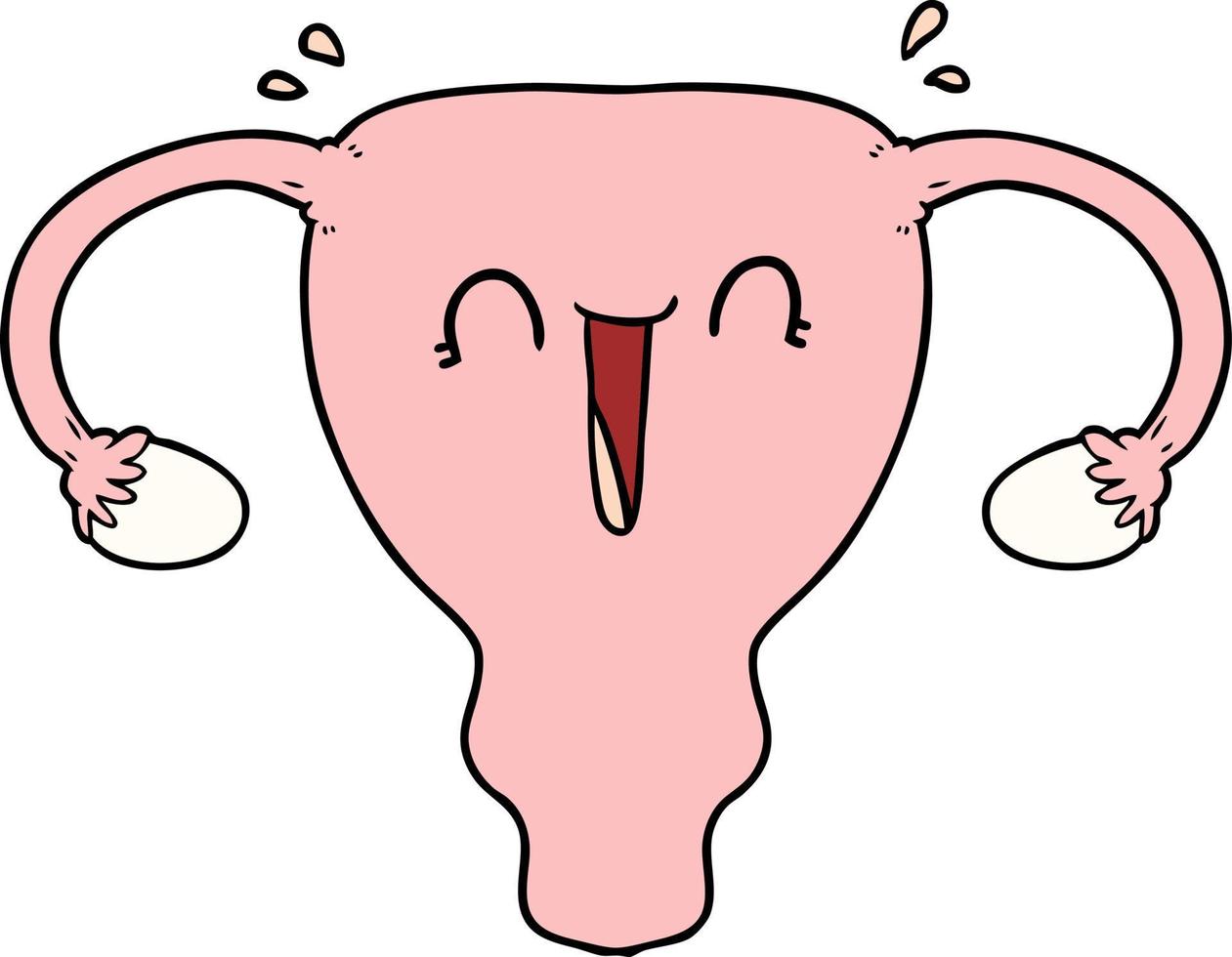 cartoon happy uterus vector