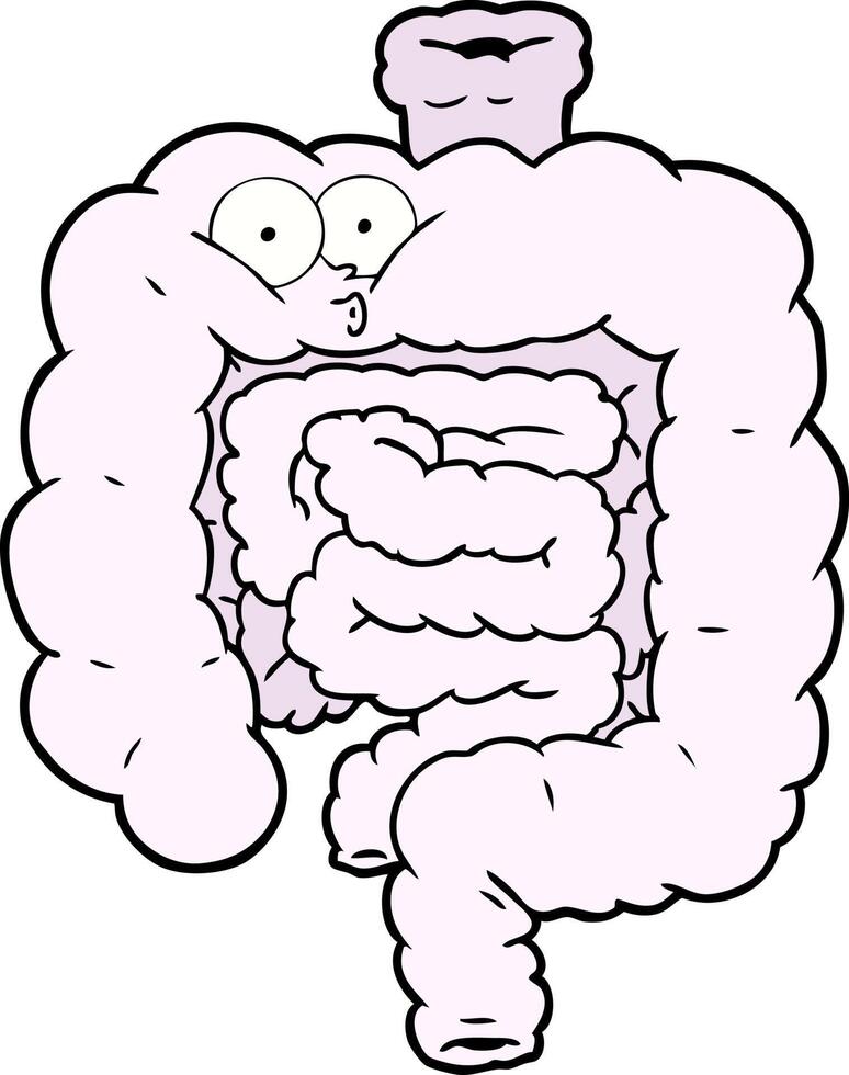 cartoon surprised intestines vector