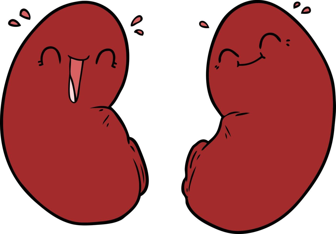 cartoon happy kidneys vector