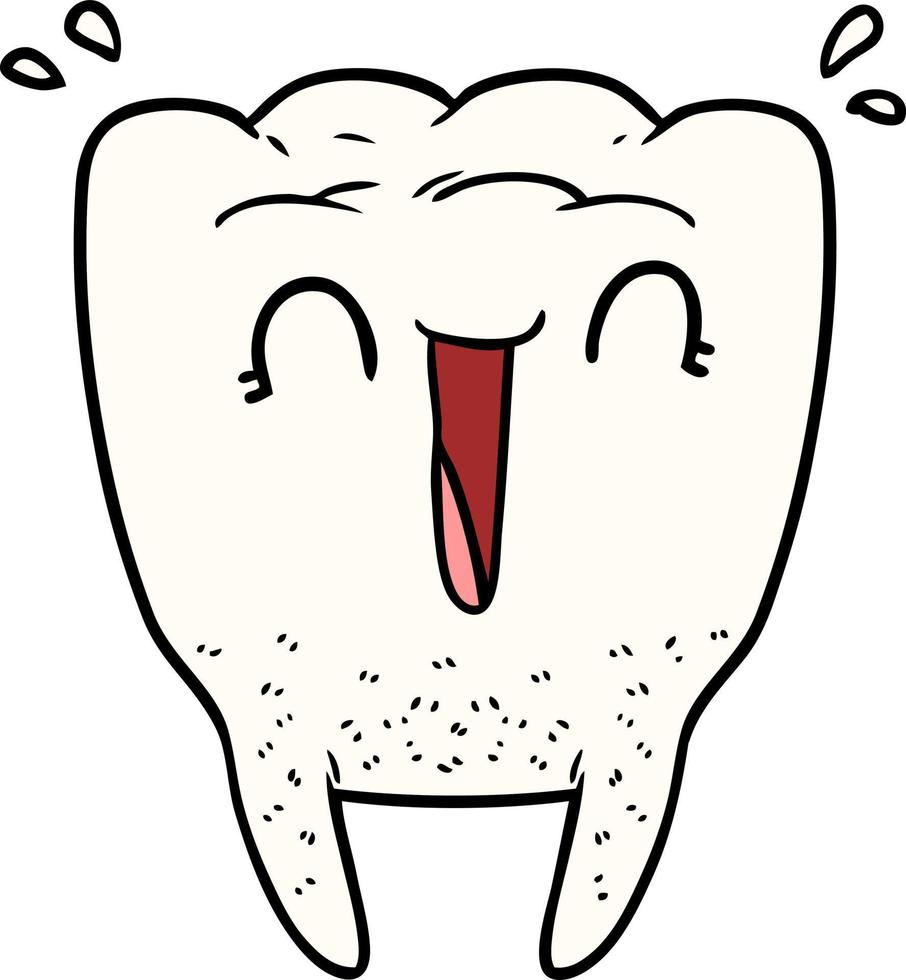 cartoon happy tooth vector