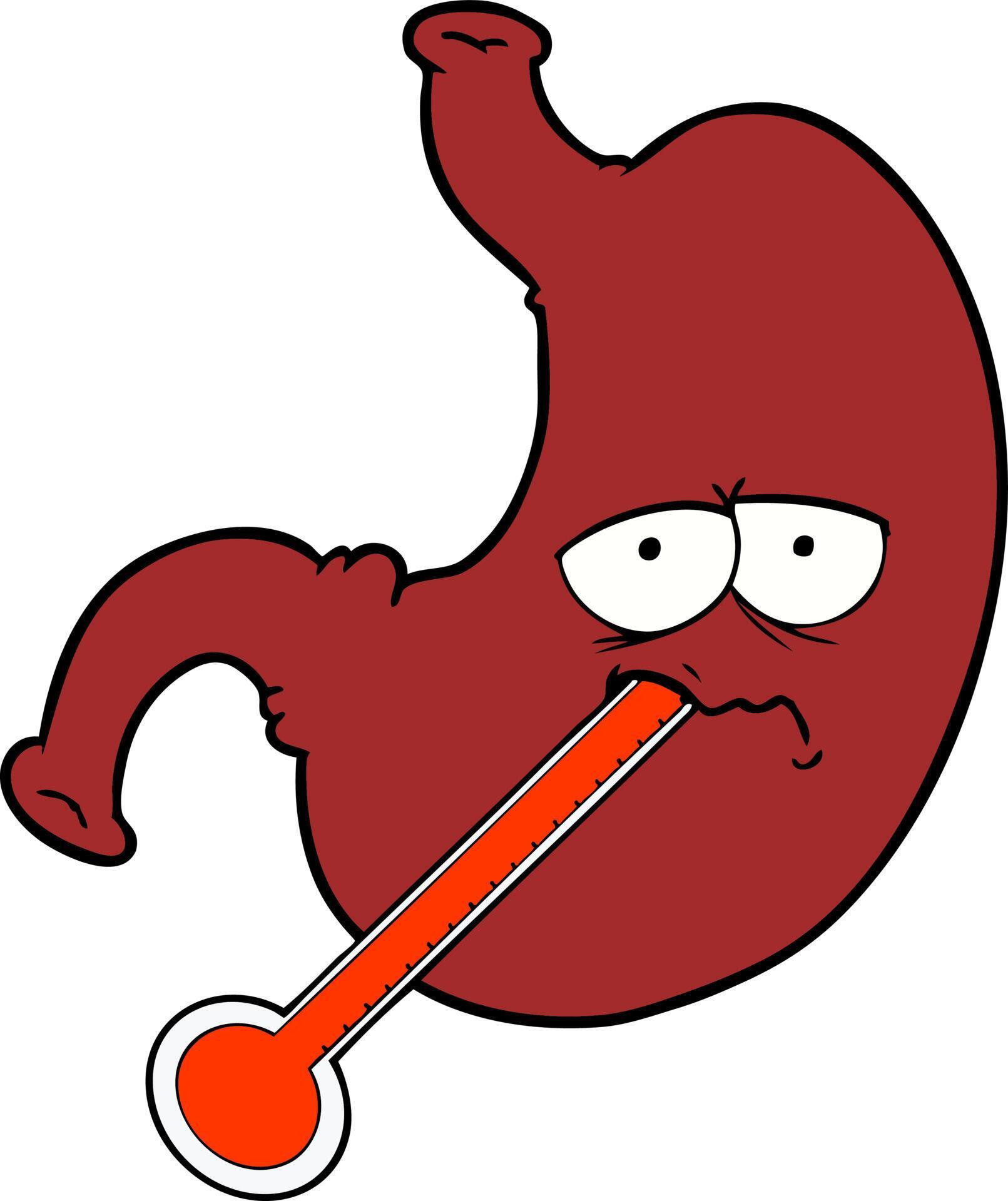 cartoon upset stomach 12548663 Vector Art at Vecteezy
