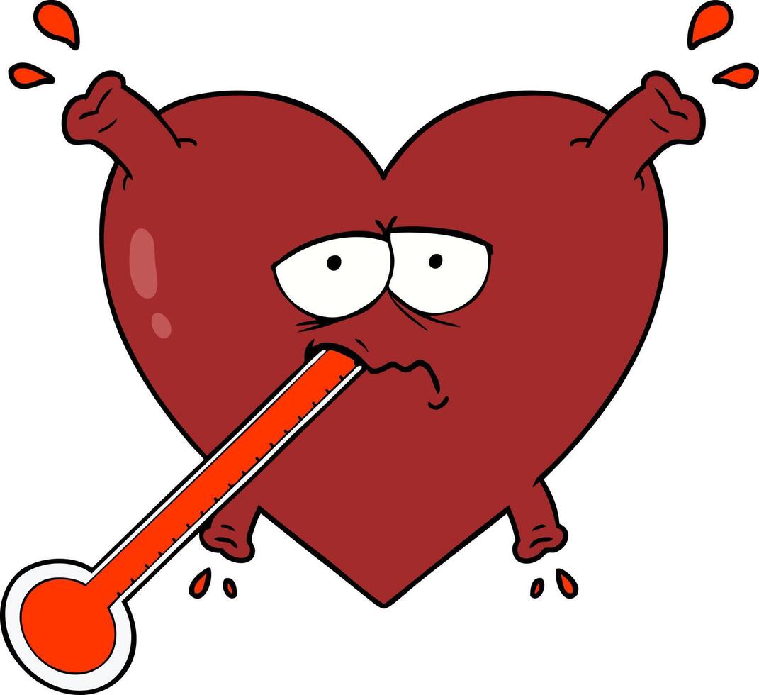 cartoon unhealthy heart vector