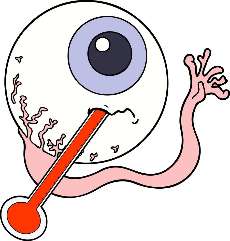 cartoon ill eyeball vector
