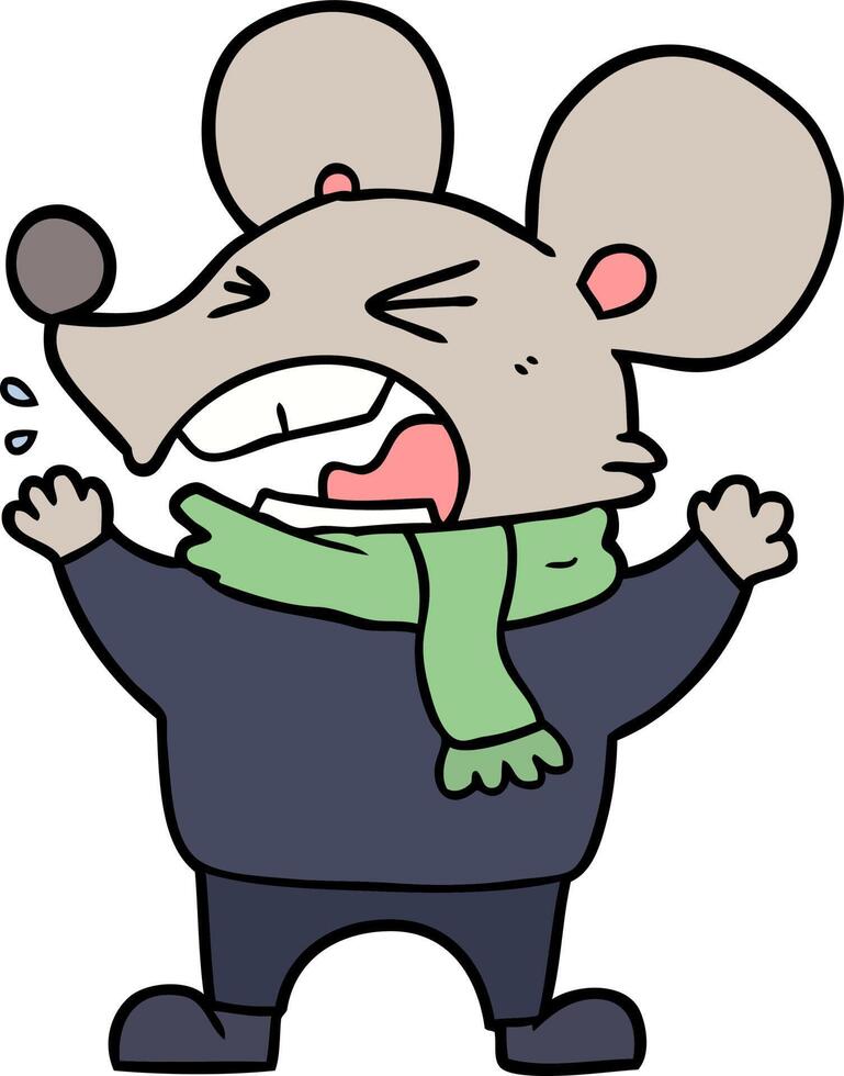 cartoon angry mouse vector