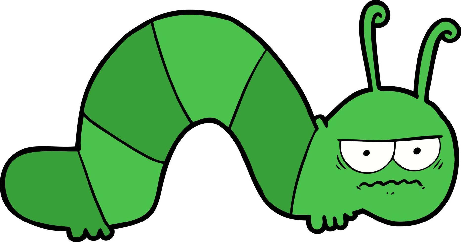 cartoon grumpy caterpillar vector