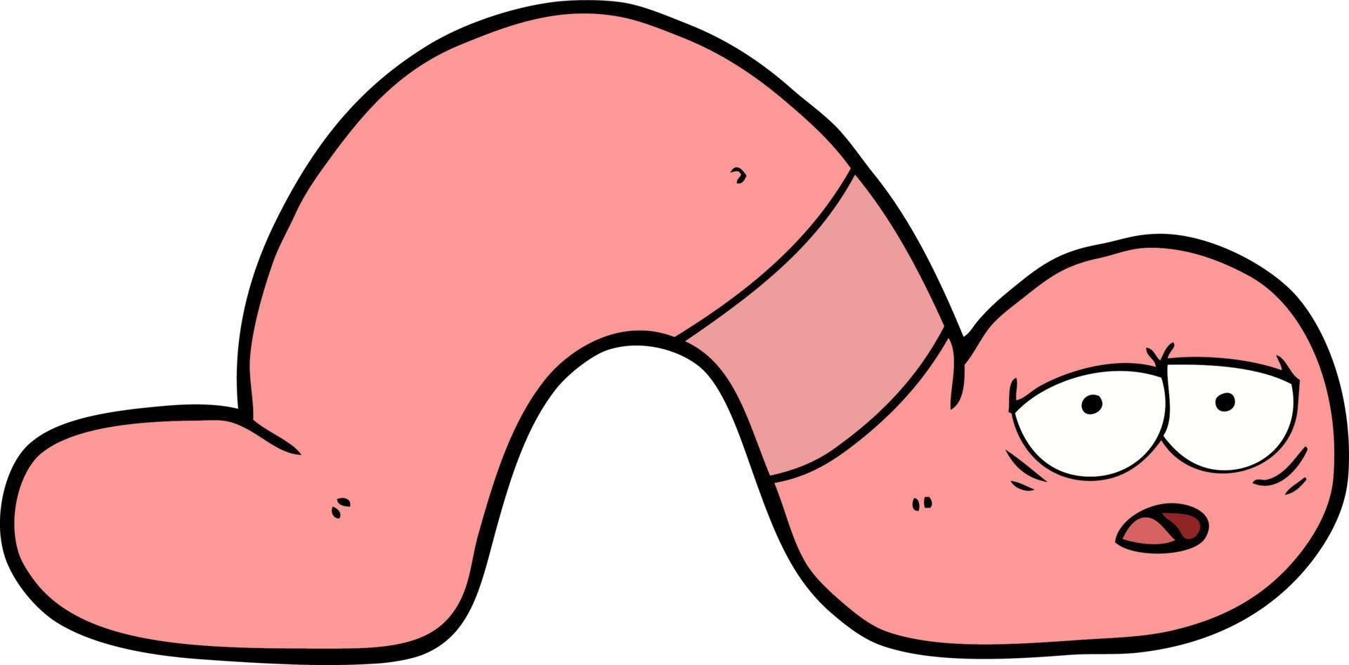 cartoon tired worm vector