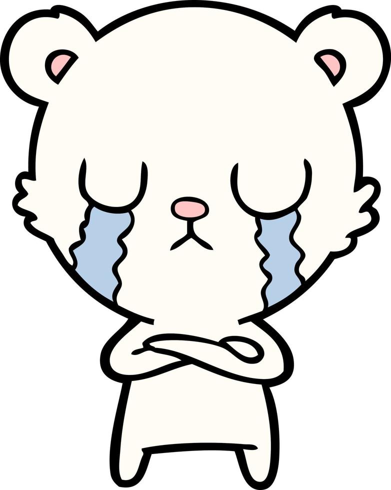 crying polar bear cartoon vector