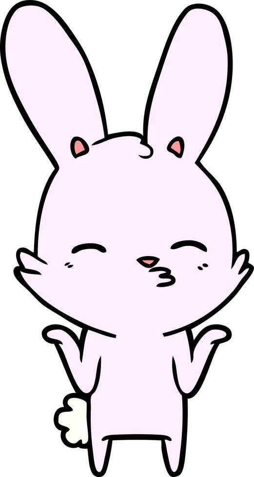 curious bunny cartoon vector