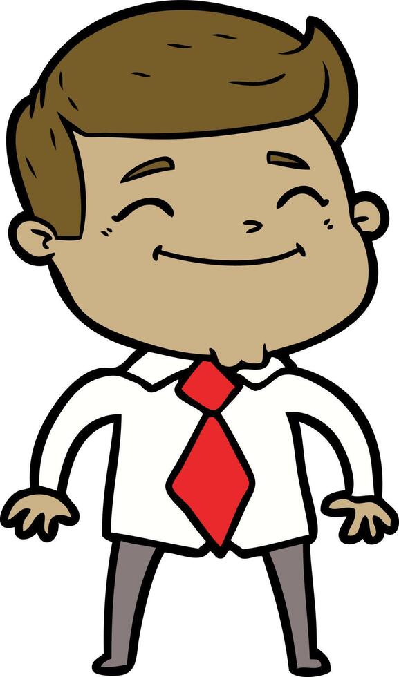 happy cartoon businessman vector