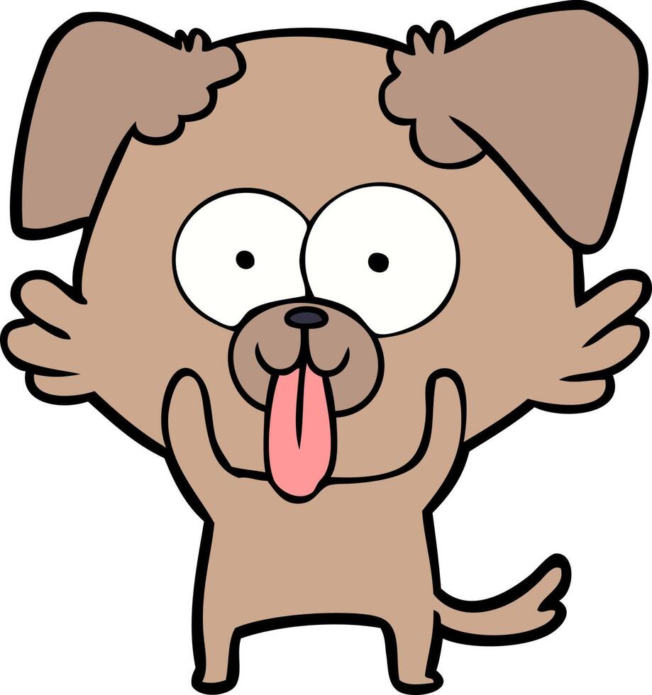 perro de dibujos animados con la lengua fuera vector