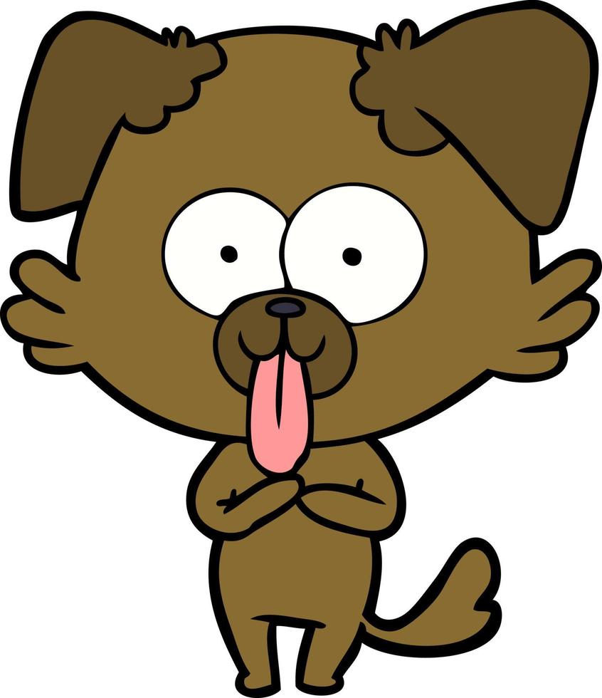 perro de dibujos animados con la lengua fuera vector