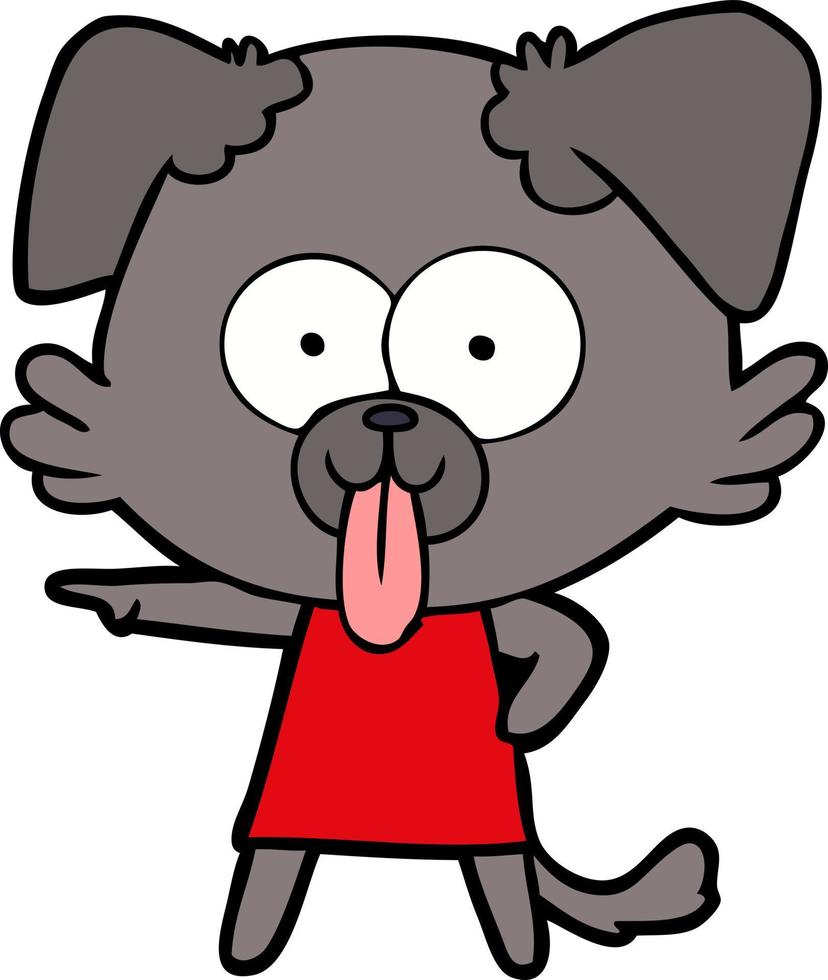 cartoon dog with tongue sticking out vector