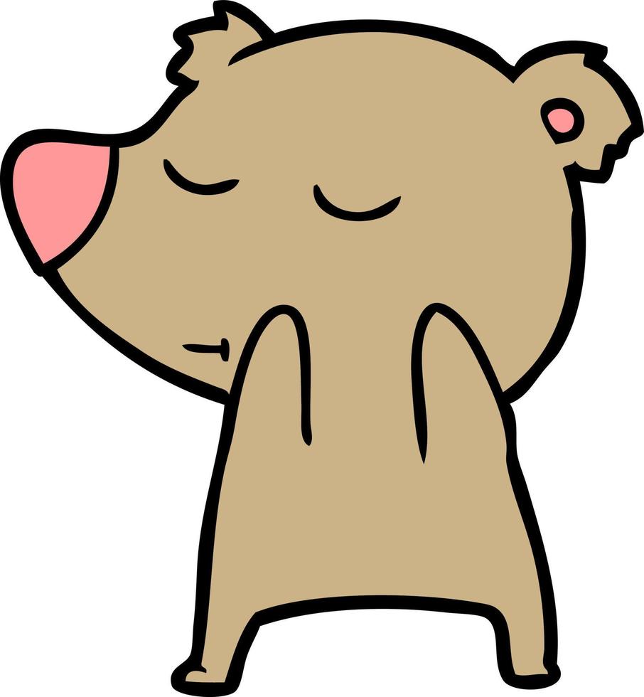 oso de dibujos animados feliz vector