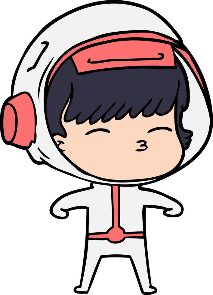 cartoon curious astronaut vector