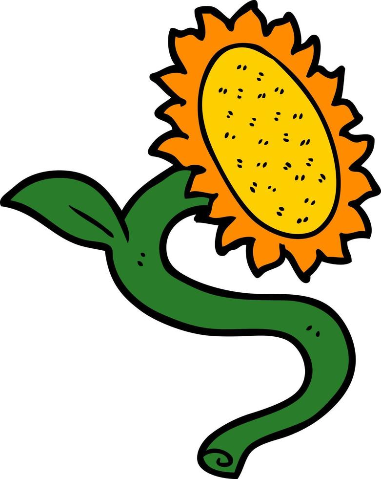 Vector cartoon sunflower