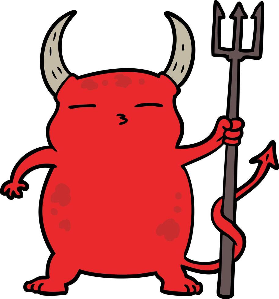 cartoon little devil vector