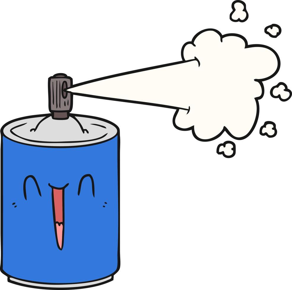 cartoon aerosol spray can vector