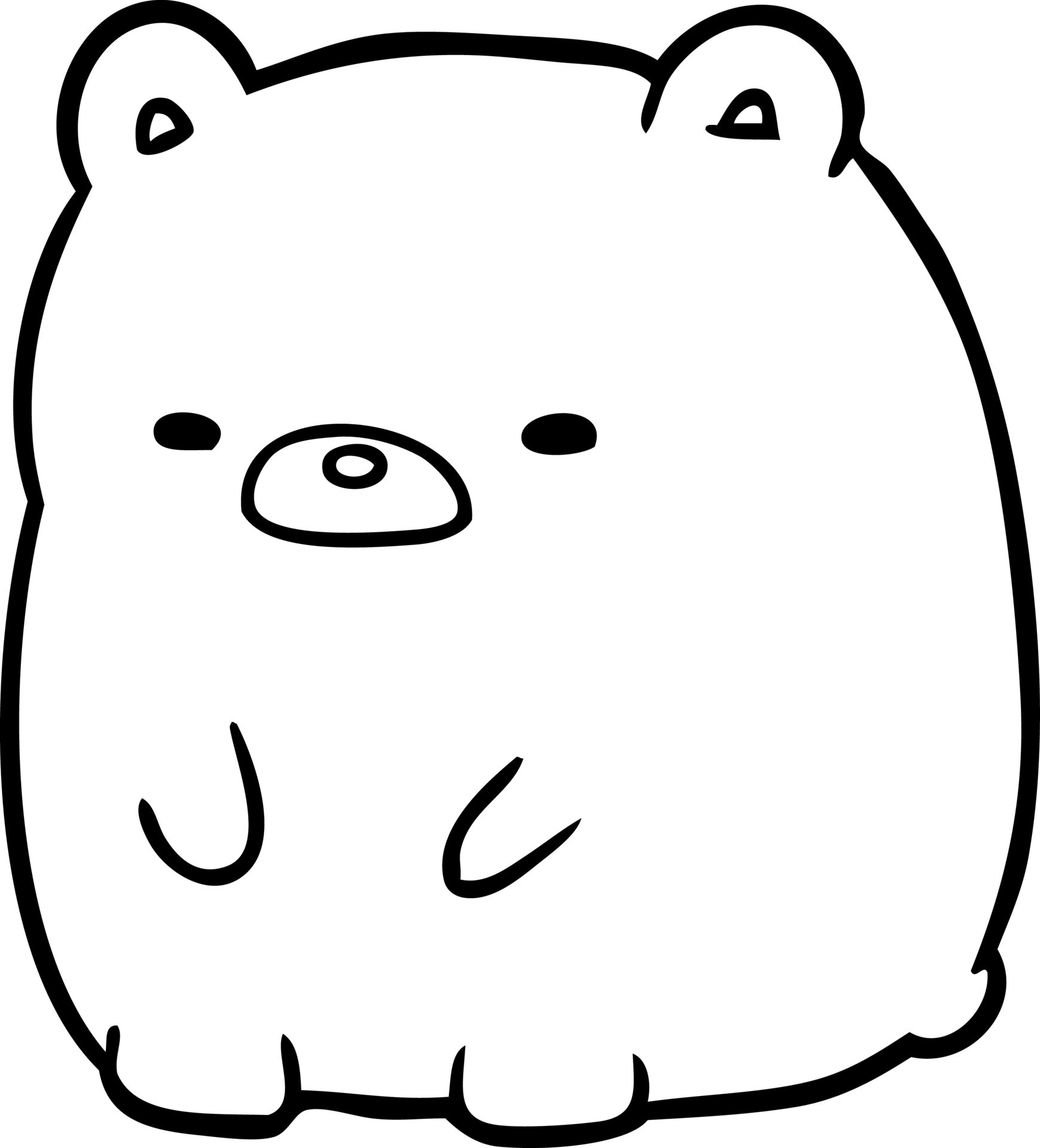 cute line drawing of a sad bear 12549074 Vector Art at Vecteezy