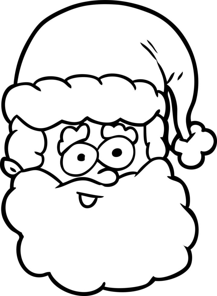 dibujo lineal de un santa claus vector