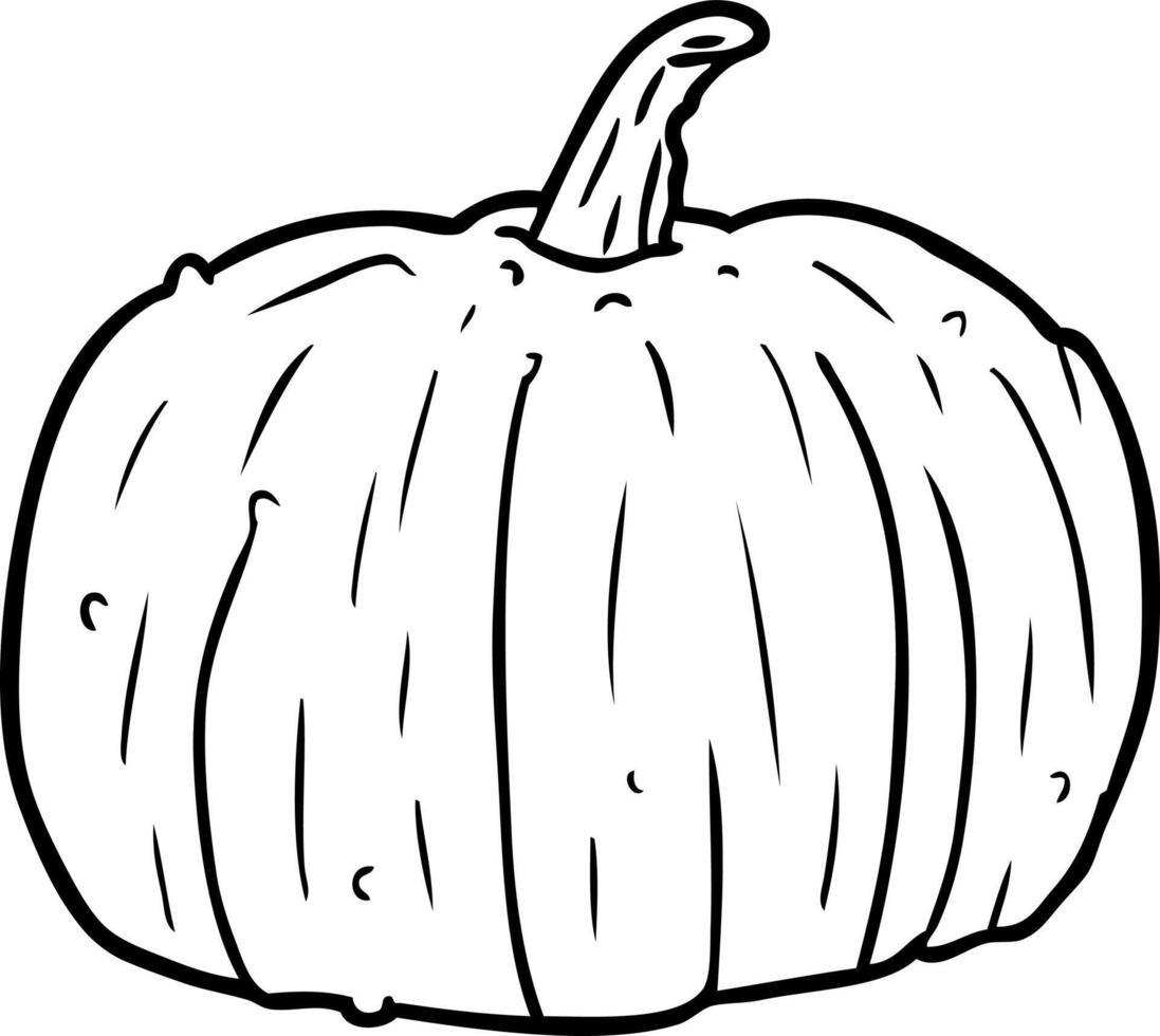 dibujo lineal de una calabaza de halloween vector