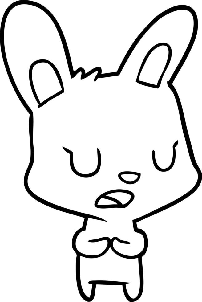 line drawing of a rabbit talking vector