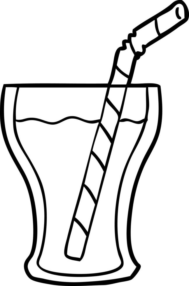 line drawing of a glass of cola vector