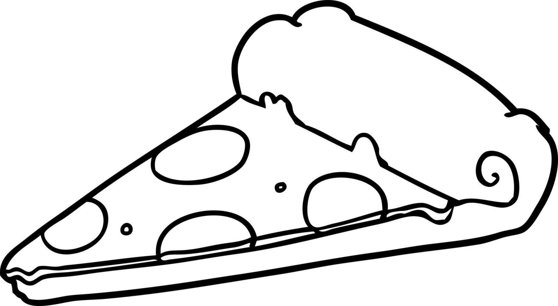 line drawing of a slice of pizza vector
