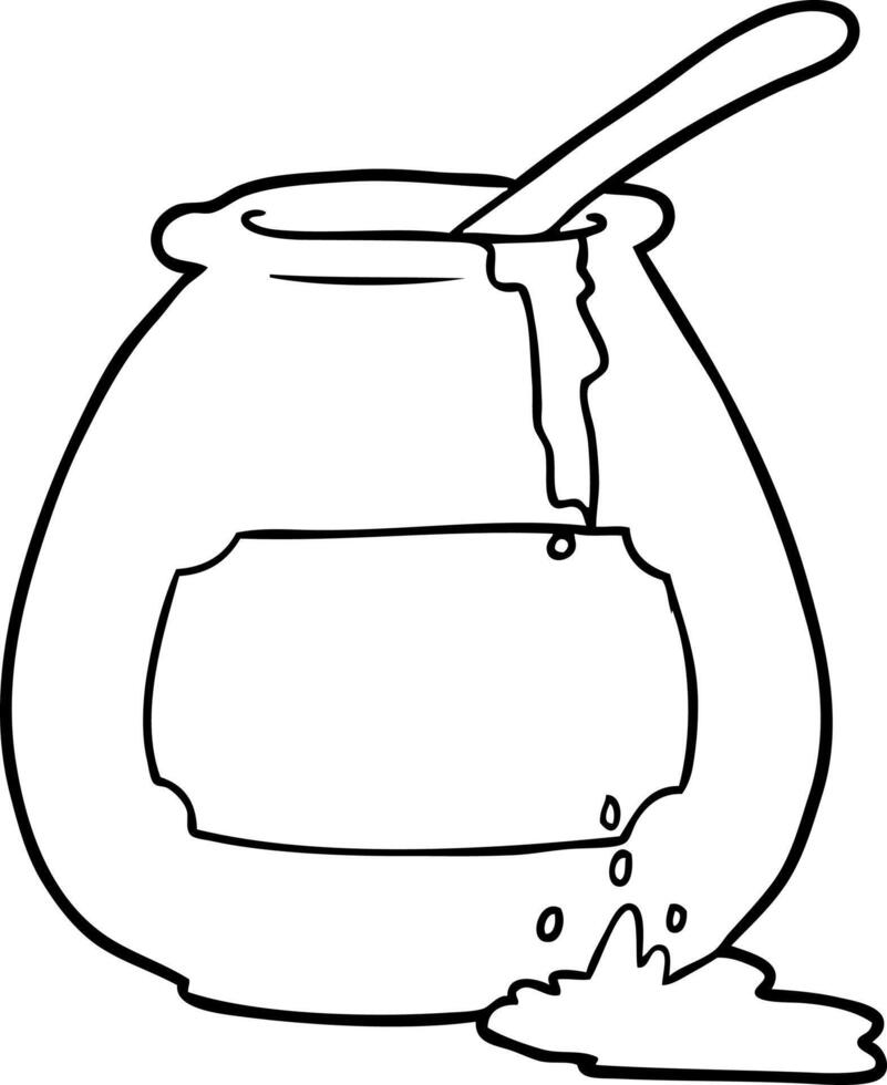 line drawing of a honey pot vector