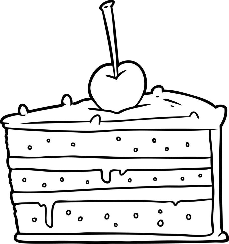 line drawing of a tasty chocolate cake vector