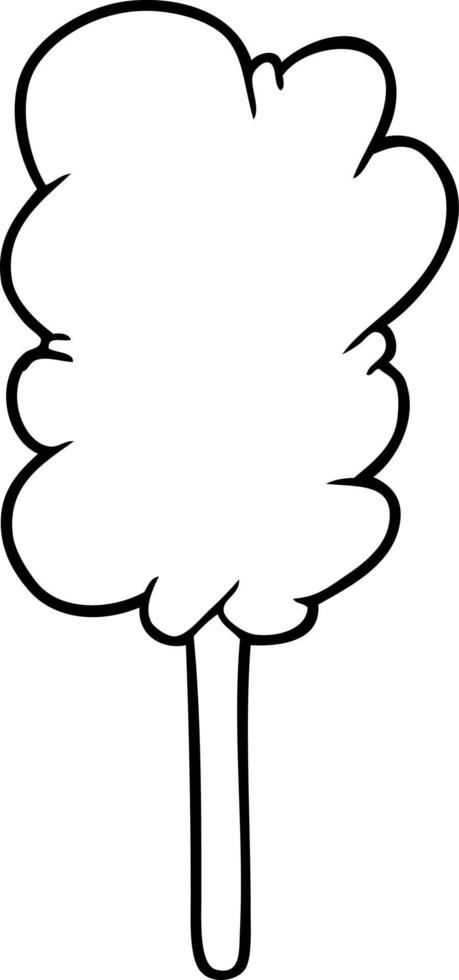 line drawing of a candy floss on stick vector