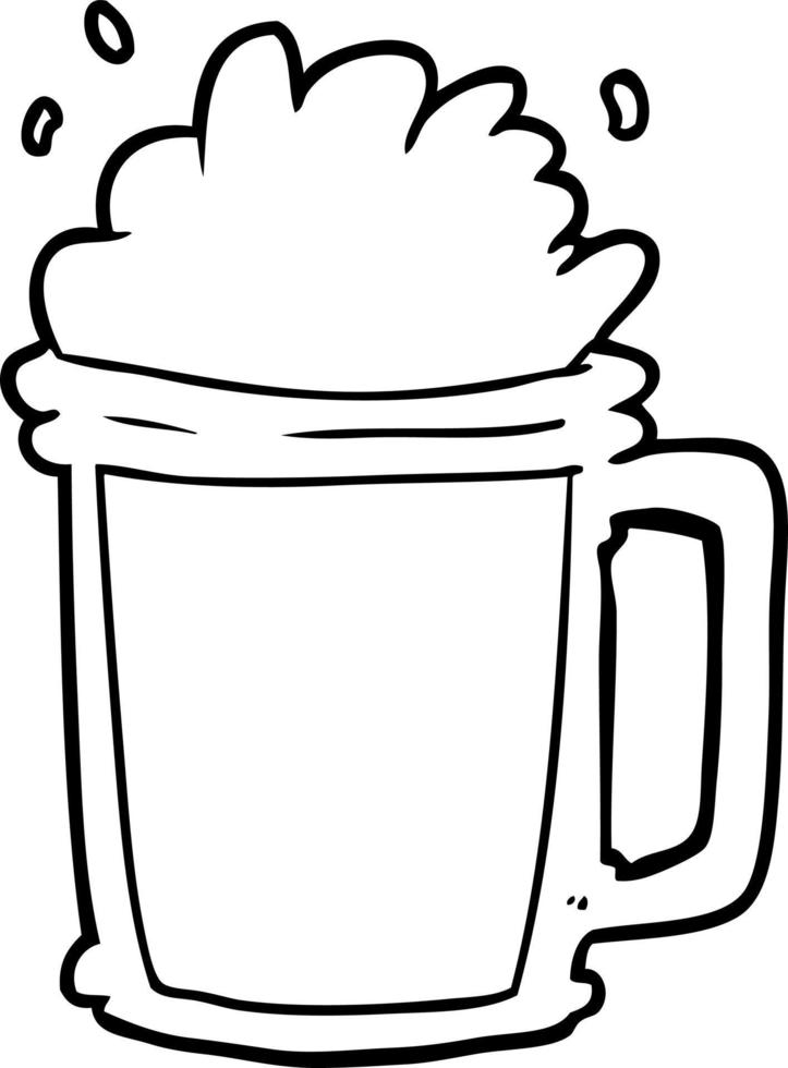 line drawing of a pint of ale vector