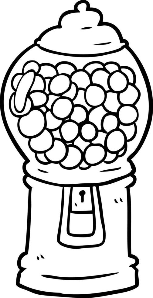 line drawing of a gumball machine vector