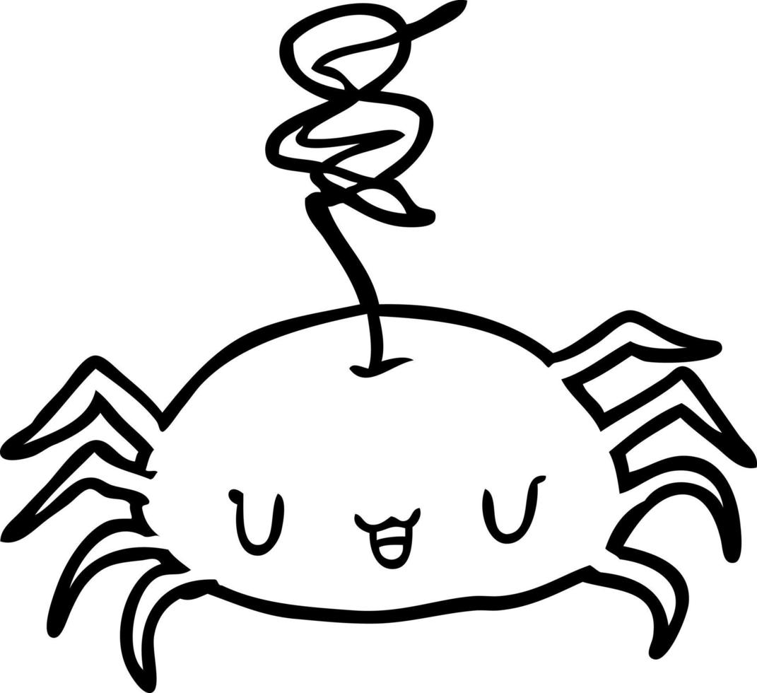 dibujo lineal de una araña de halloween vector