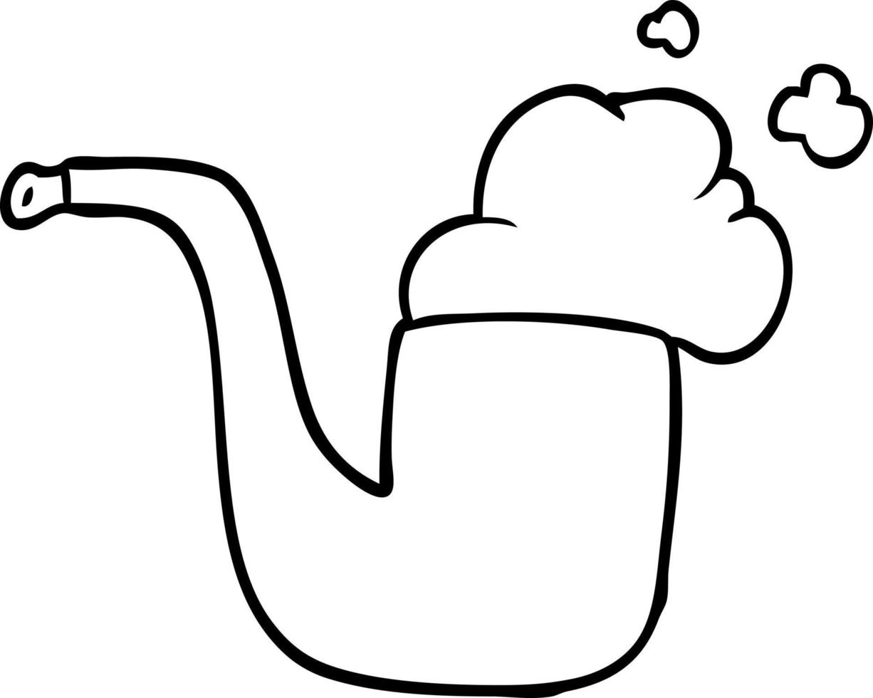 line drawing of a old smoking pipe vector