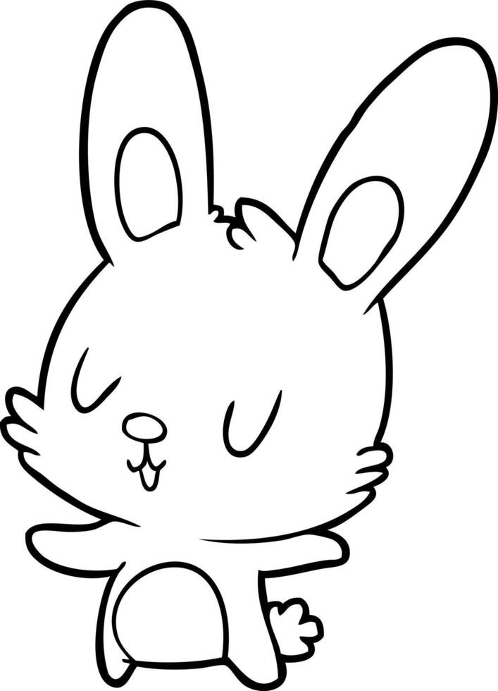 cute line drawing of a rabbit vector