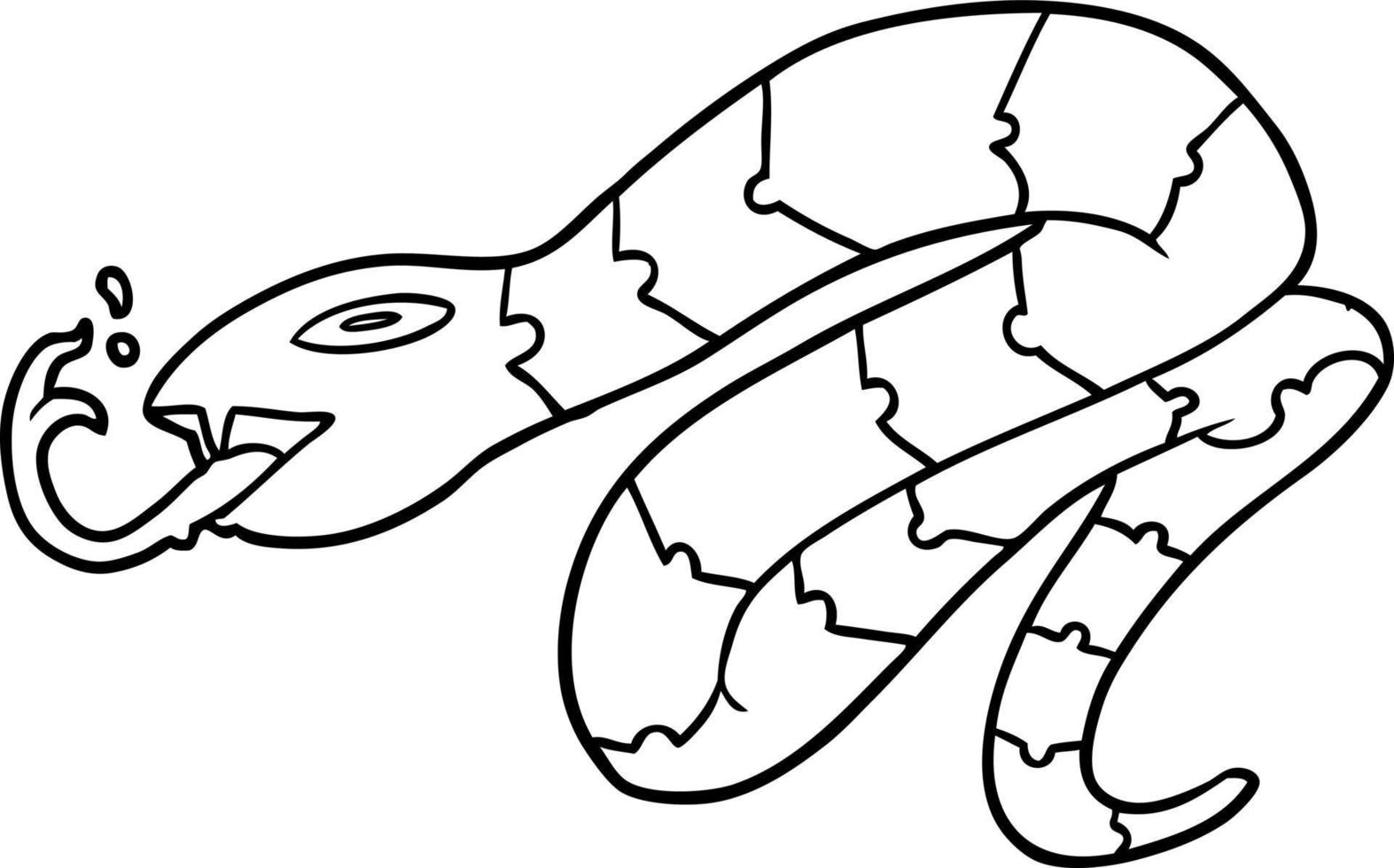 dibujo lineal de una serpiente sibilante vector