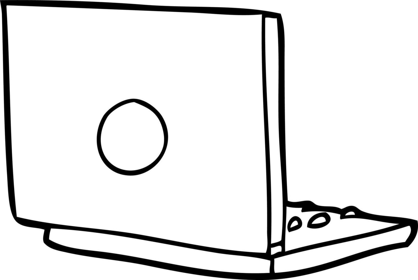 line drawing of a laptop computer vector