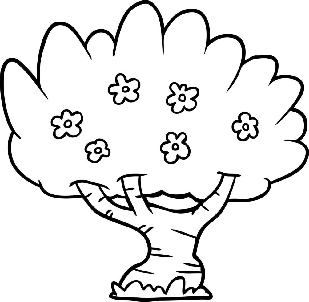 line drawing of a tree vector