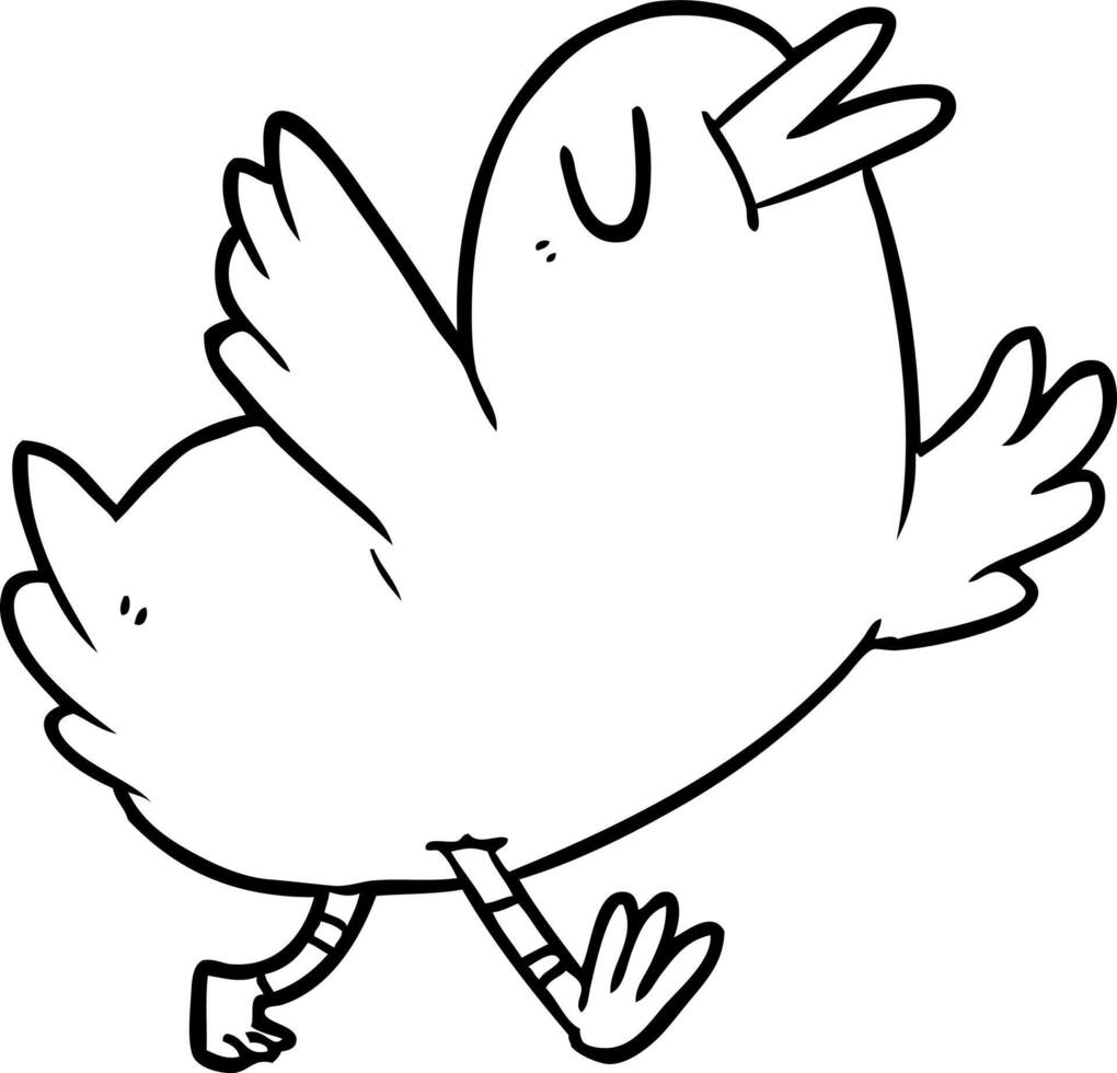 line drawing of a happy bird vector