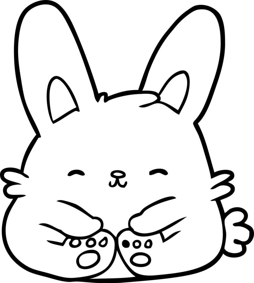 cute line drawing of a bunny rabbit vector