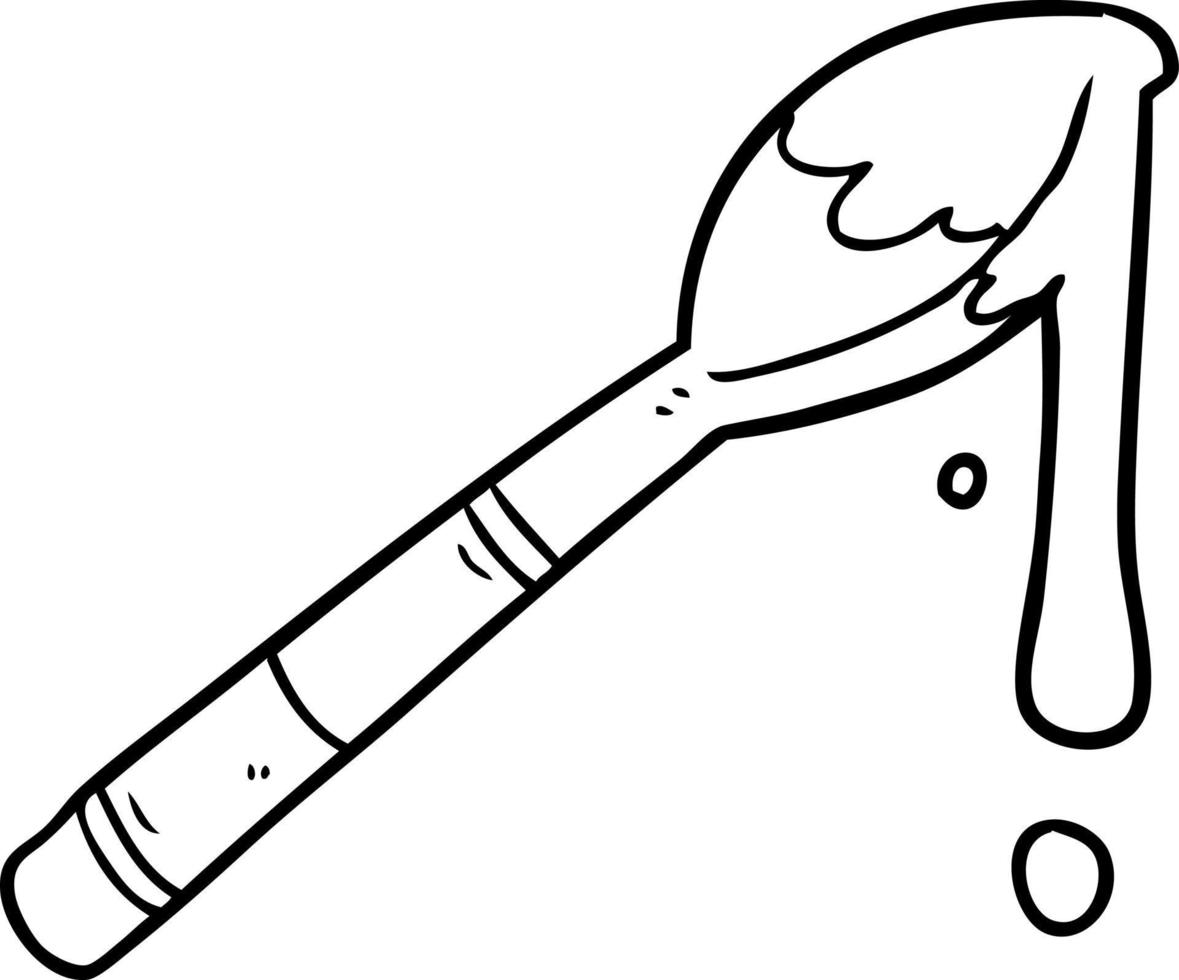 line drawing of a spoonful of honey vector