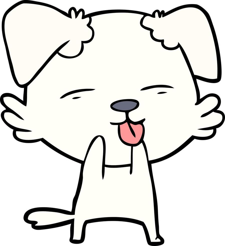 cartoon dog sticking out tongue vector