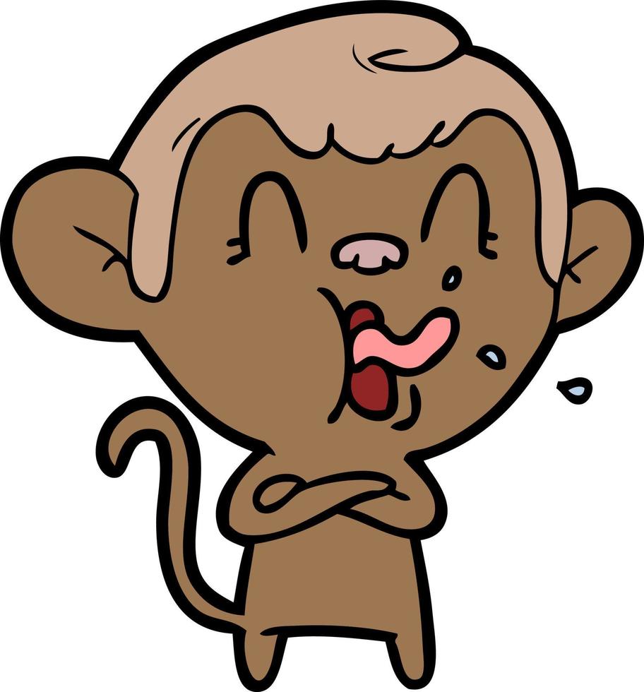 crazy cartoon monkey vector